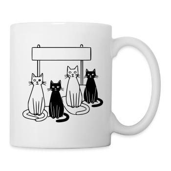 Waiting Cats Sign Personalizable Kids - Mug - white - Right