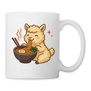 Alpaca with noodles ramen kawaii alpaca - Mug - white - Right