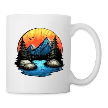 Paysage montagneux en plein air - Mug blanc - blanc - Droite