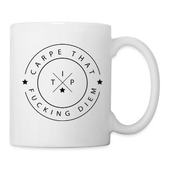 Carpe That Fucking Diem - Sarcastic Badge Black - Mug blanc - blanc - Droite