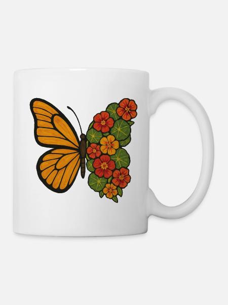Butterfly Bloom Split - Tasse - Weiß