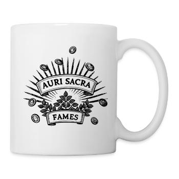 Auri sacra fames |  Verfluchter Hunger nach Gold - Tasse - Weiß - Rechts