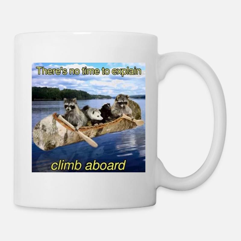 Waschbären-Flussrettungsboot - Tasse - Weiß