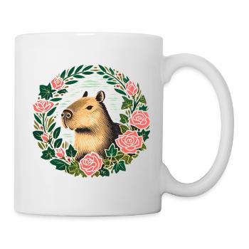 Capybara Rose Wreath - Mug - white - Right