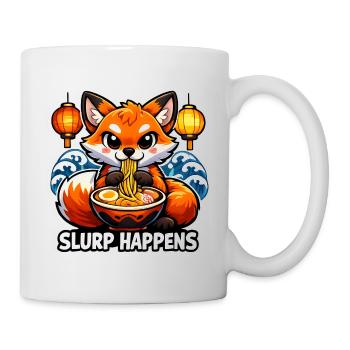 Ramen Fuchs Slurp Happens - Tasse - Weiß - Rechts