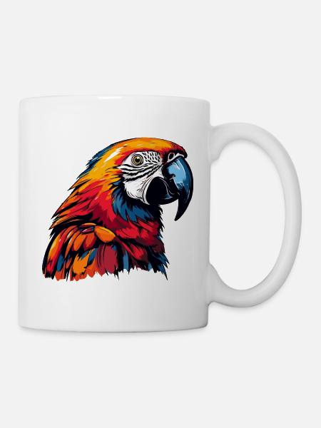 Papagei Tier Comic - Tasse - Weiß