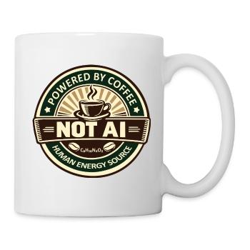 Powered by Coffee - Tasse - Weiß - Rechts