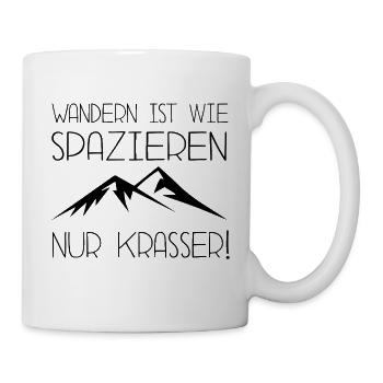 Wandern ist wie spazieren nur krasser - Tasse - Weiß - Rechts