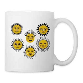 Sonnen Gesichter Kaleidoskop - Tasse - Weiß - Rechts