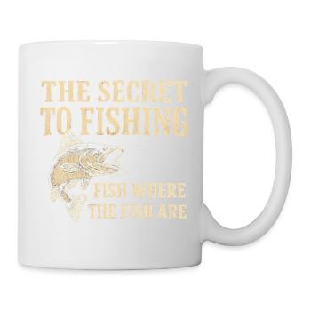 Le secret de la pêche : l’humour de la pêche à la pêche - Mug blanc - blanc - Droite