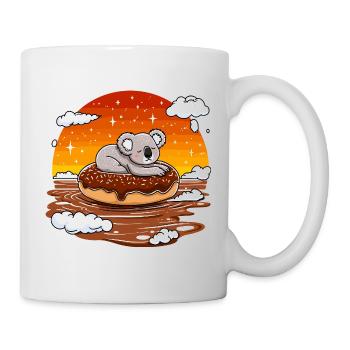 Koala auf Donut im Abendrot - Tasse - Weiß - Rechts