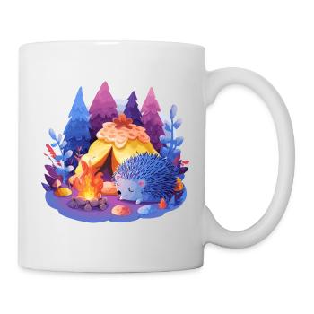 Schlafender Igel am Lagerfeuer - Tasse - Weiß - Rechts