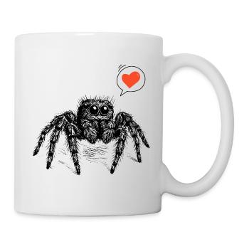 Araignée sauteuse avec le cœur - Mug blanc - blanc - Droite