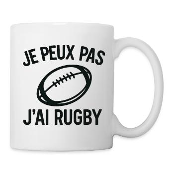 Je peux pas j'ai rugby - Mug blanc - blanc - Droite