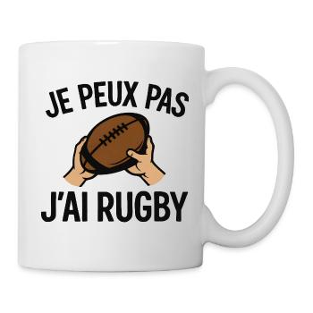 Je peux pas j'ai rugby - Mug blanc - blanc - Droite