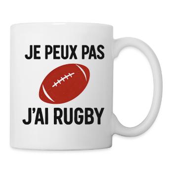 Je peux pas j'ai Rugby - Mug blanc - blanc - Droite