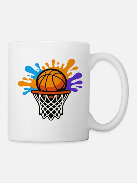 Basketball Splash Dunk Grafikdesign - Tasse - Weiß