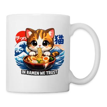 Katze in Ramen we trust - Tasse - Weiß - Rechts
