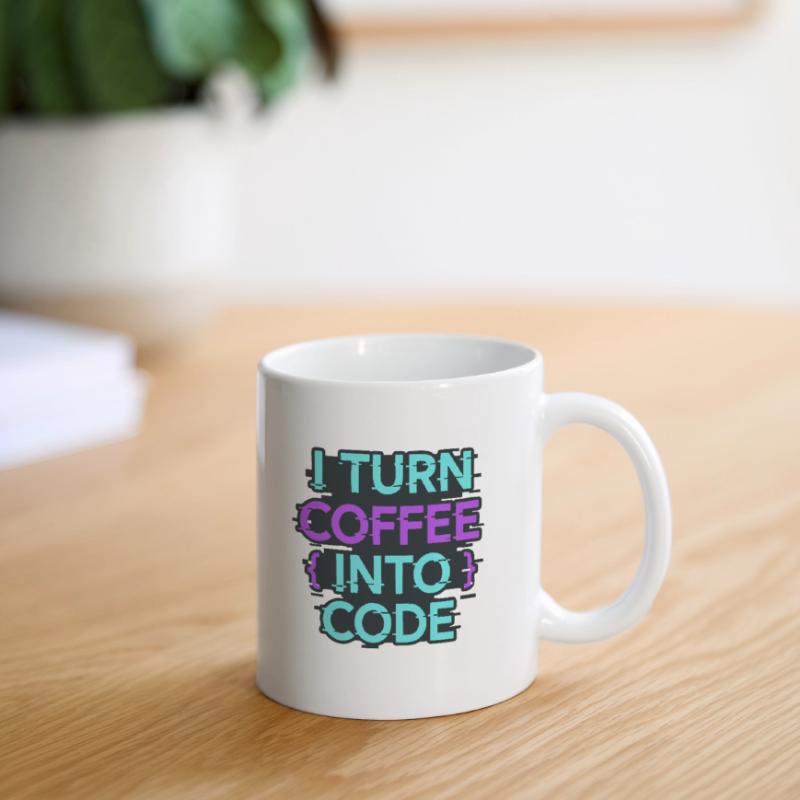 Je transforme le café en code Mug blanc