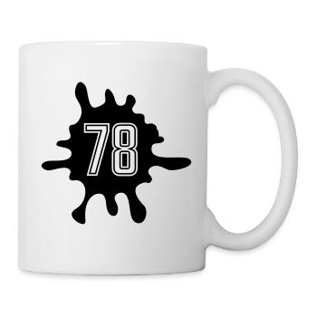 Klecks 78 Zahl - Tasse - Weiß - Rechts