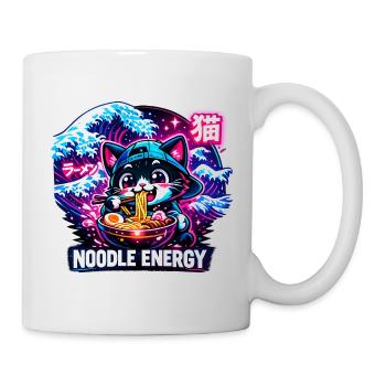 Chats Ramen Nouilles Anime japonais Manga Kawaii - Mug blanc - blanc - Droite