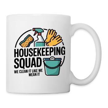 Lustiges Putzen Design - Tasse - Weiß - Rechts
