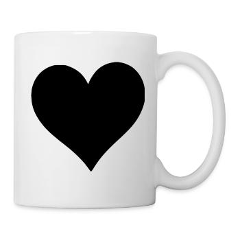 cœur noir cadeau saint valentin - Mug blanc - blanc - Droite