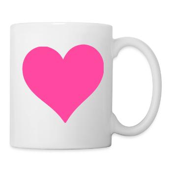 Herz pink Herz rosa Geschenk Valentinstag - Tasse - Weiß - Rechts