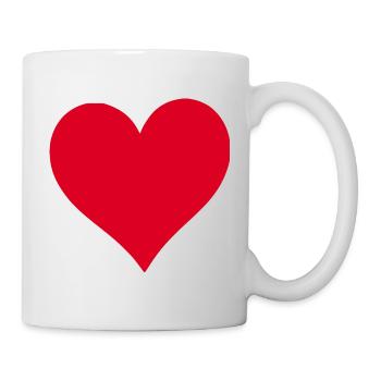 Valentines Red Heart, Valentine's Day - Mug - white - Right