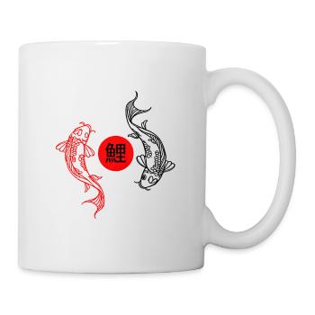 Koi in the red Zen circle - Mug - white - Right