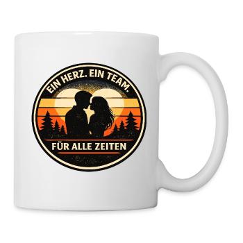 Ein Herz ein Team für alle Zeiten - Tasse - Weiß - Rechts