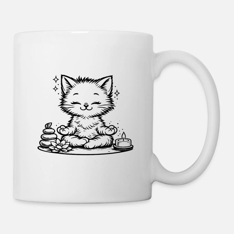 Zen-Kätzchen  - Tasse - Weiß