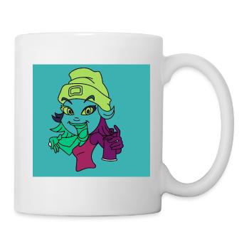 Mascotte graffiti néon - Mug blanc - blanc - Droite