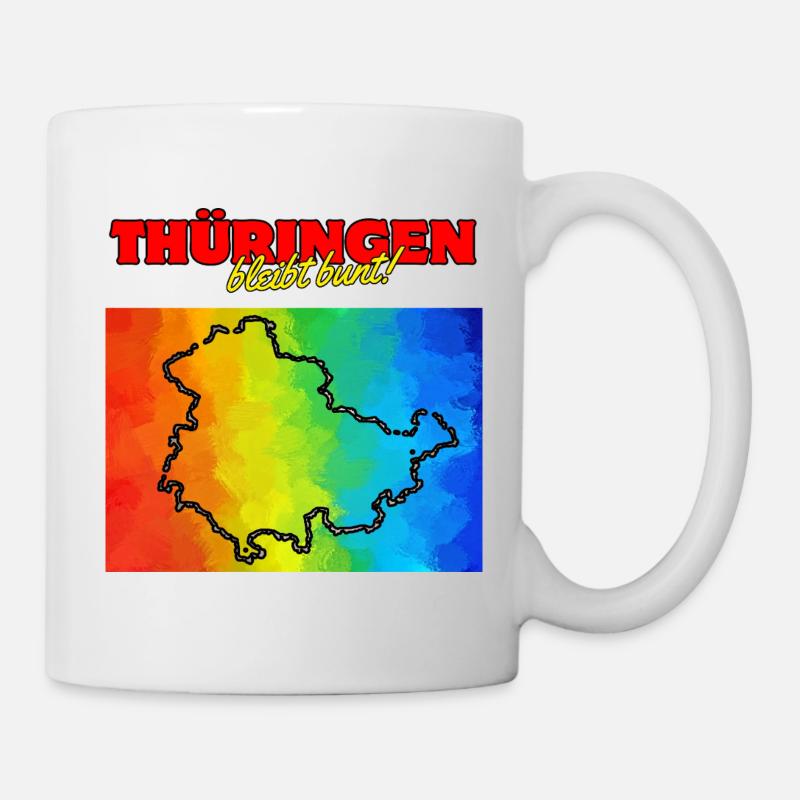 THÜRINGEN BLEIBT BUNT! NO NZS, OFFENES LAND - Tasse - Weiß
