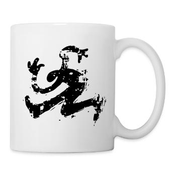 Minimal Abstrakt Form Bewegung Zeichnung Dynamisch - Tasse - Weiß - Rechts