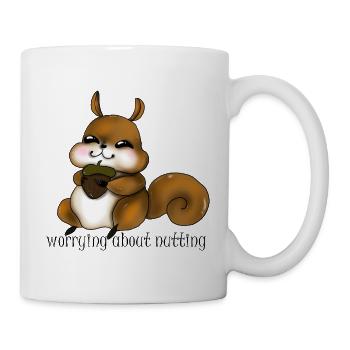 Écureuil câlin avec noix - Mug blanc - blanc - Droite