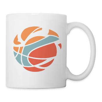 Abstrakter Basketball-Burst - Tasse - Weiß - Rechts