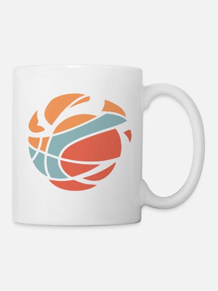Abstrakter Basketball-Burst - Tasse - Weiß