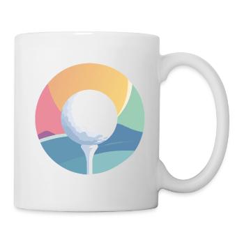 Golf ball in a colourful colour wheel discreet golf motif - Mug - white - Right