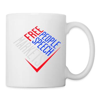 Free Speech Markets People Libertarian Freedom Logo - Mug - white - Right