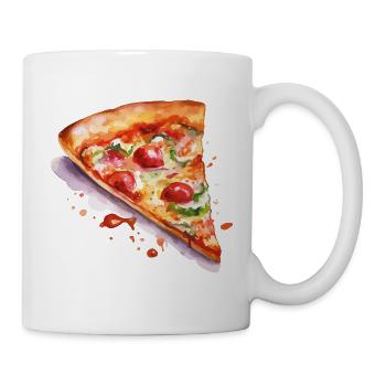 Aquarell Pizza  - Tasse - Weiß - Rechts