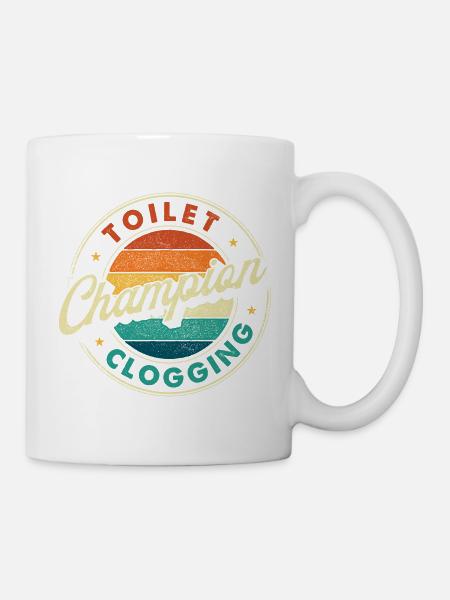 Toilettenverstopfung Champion Badezimmerpömpel-Humor - Tasse - Weiß