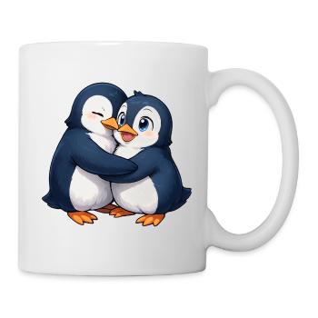 Kuschelfreundschaft der Pinguine - Tasse - Weiß - Rechts