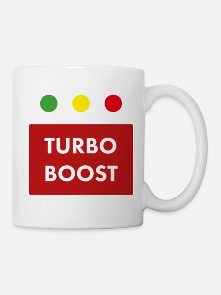 Turbo Boost Retro-Text - Tasse - Weiß