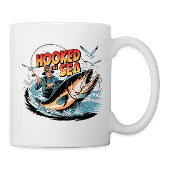 Hooked By The Sea Vintage-Angeln - Tasse - Weiß - Rechts