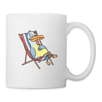 Relaxter Strandpelikan - Tasse - Weiß - Rechts