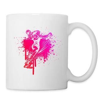 Handball Illustration für Handball fuer Frauen - Tasse - Weiß - Rechts