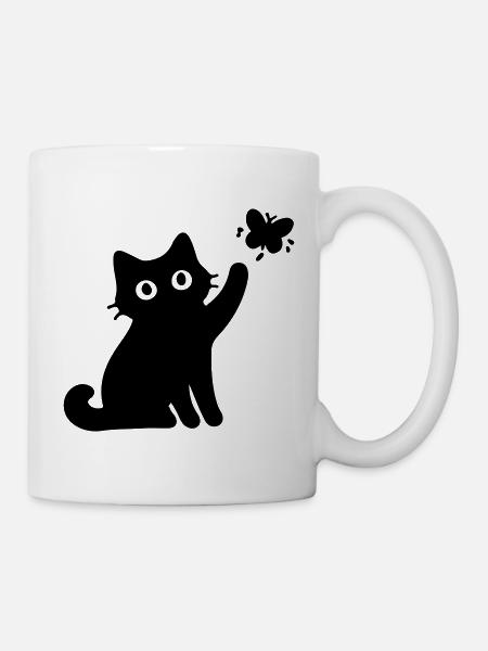 Katze Lustig - Tasse - Weiß