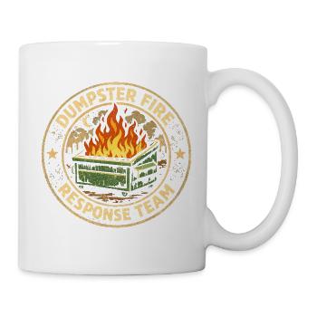 Garbage can fire response team Lustiger Müllgarbinnbra - Mug - white - Right