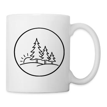 Sonnenaufgang im Waldkreis - Tasse - Weiß - Rechts